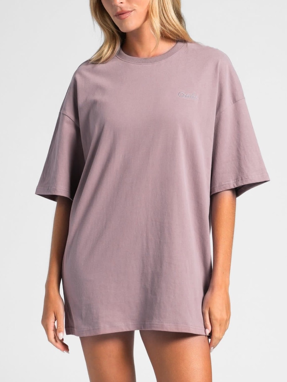 Comfrt Essential Oversized Tee Mauve French Terry Size Large